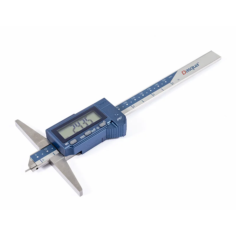 

Dasqua Solid Stainless Steel Range 0-150mm High Accuracy 0.03mm IP67 Waterproof Digital Depth Gauge Vernier Caliper
