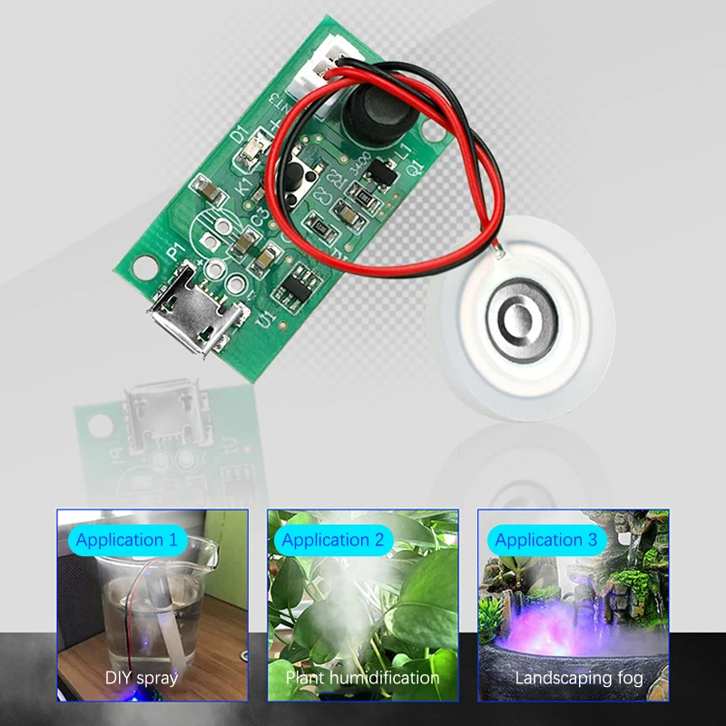 Mini Humidificateur USB, Analyste de Bricolage, Brumisateur, Pilote, Circuit Imprimé, Brumisateur, Atomisation, Film, Atomiseur, Feuille, Mini Osccorporelle, 1 Pièce