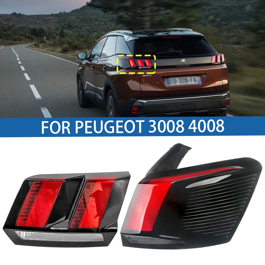 

For Peugeot 3008 4008 Car Tail light Rear Bumper Light Stop Brake Lamp Turn Signal Warning