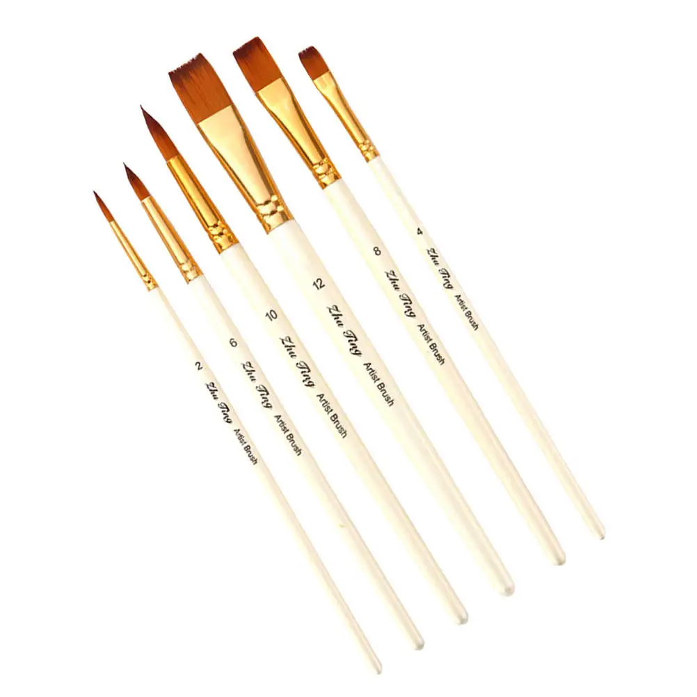 

Набор из 6 профессиональных кистей для рисования с нейлоновым ворсом, для акварели, гуаши, художественные принадлежности для художников