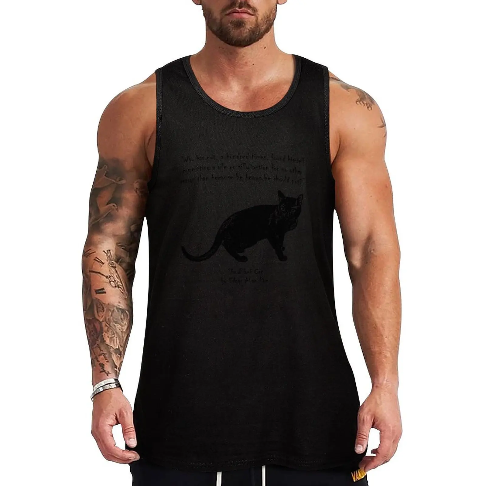 

The Black Cat Tank Top Athletic Sleeveless Shirt Gym Workout Quick Dry Tank Top