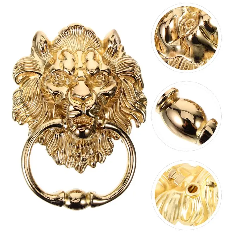 Metal Door Knocker Handle Chinese Gate Door Pull Lion Head Pull Ring Handle Pull Lion Head Door Knocker Front Door Decor