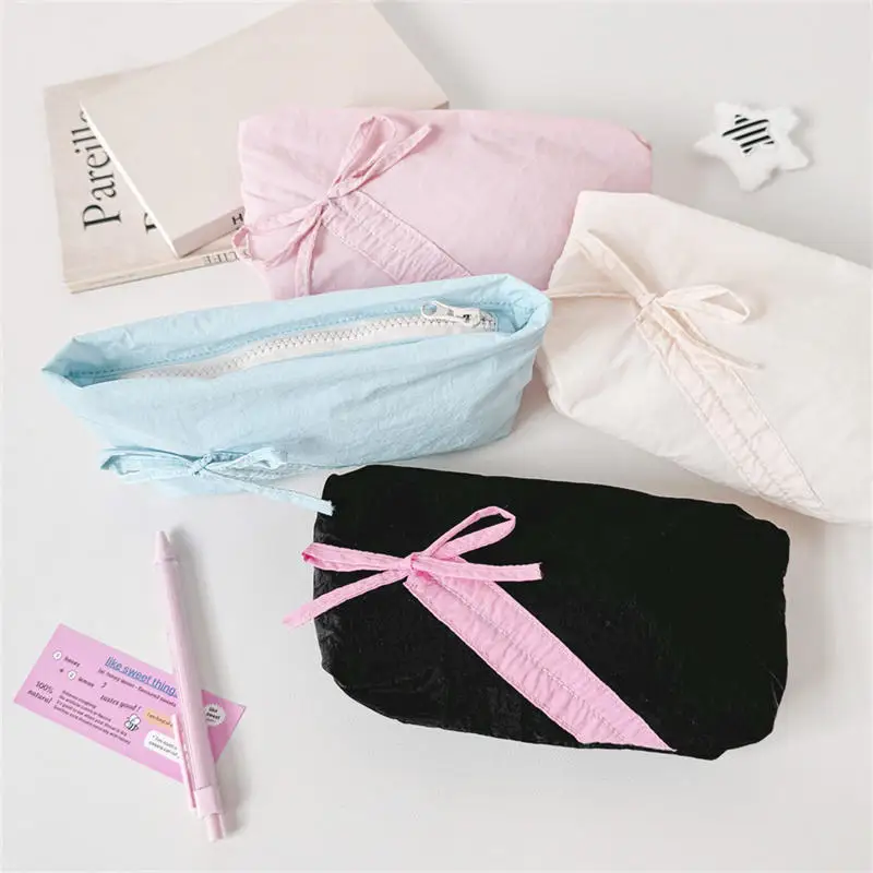 Cute bowknot Pencil Case Large capacity storage bag Pouch Gift for Girls School Office Stationery storage bag Organizer Supplies