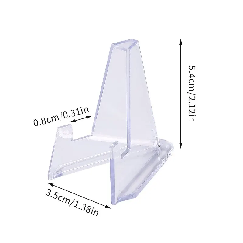 10pcs Clear Acrylic Coin Display Stand Holders Easel Card Commemorative Challenge Capsule Medal Support Racks