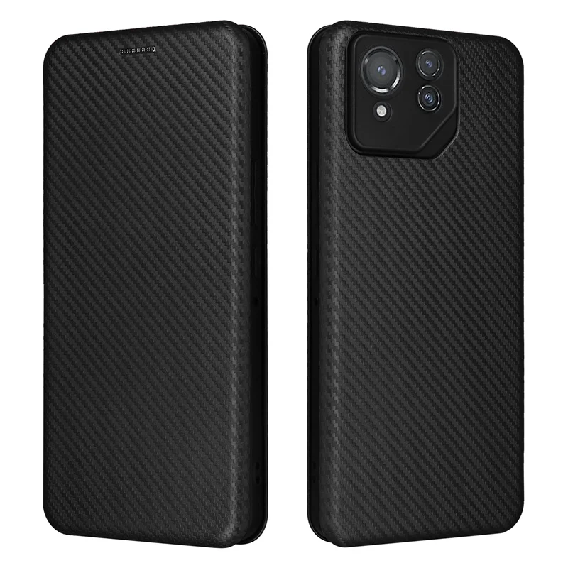 For Asus ROG Phone 8 Pro Carbon Fiber Flip Leather Case For Asus ROG Phone 8 Pro Business Magnetic Wallet Card Slot Slim Cover