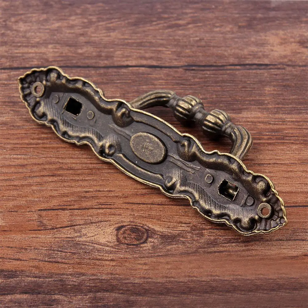 Tiradores de armario de arte Vintage, puerta de tocador, cajones, tiradores de armario de bronce de aleación de Zinc moderno europeo