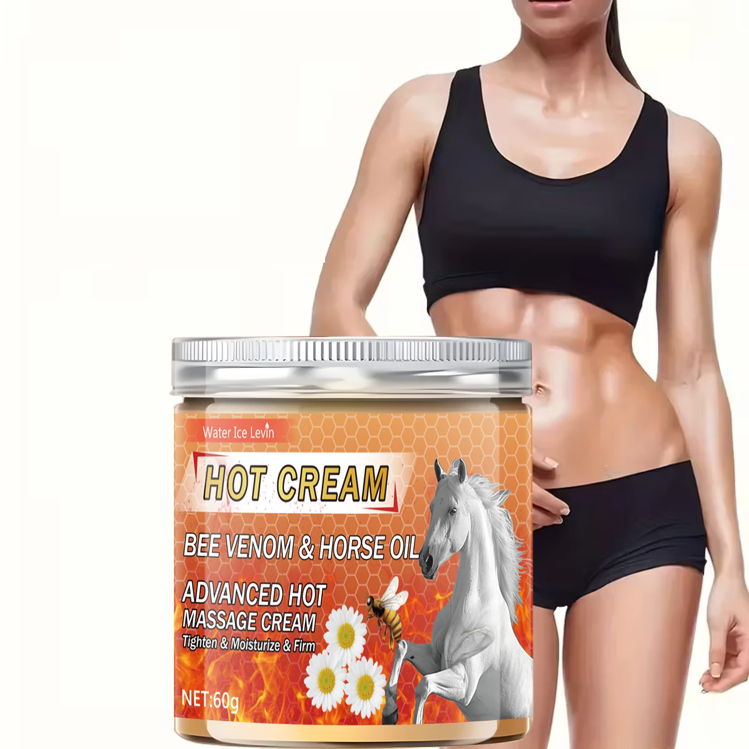 Bienengif- und Pferdeöl-Heißcreme für vor dem Training, wärmende, straffende und nährende Massage.