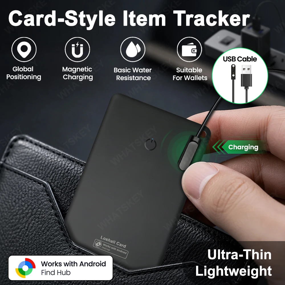 Android Smart Tracker Card Waterproof Air Tag for Google Find My Device Anti-Lost For Pets Motorcycle Bicycle Pets GPS Finder