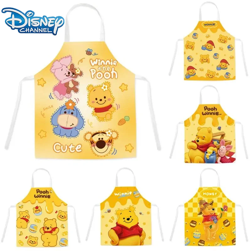 

Disney Winnie The Pooh Linen Apron Cartoon Child Apron Cute Kitchen Apron Antifouling Aldult Apron Party Gifts