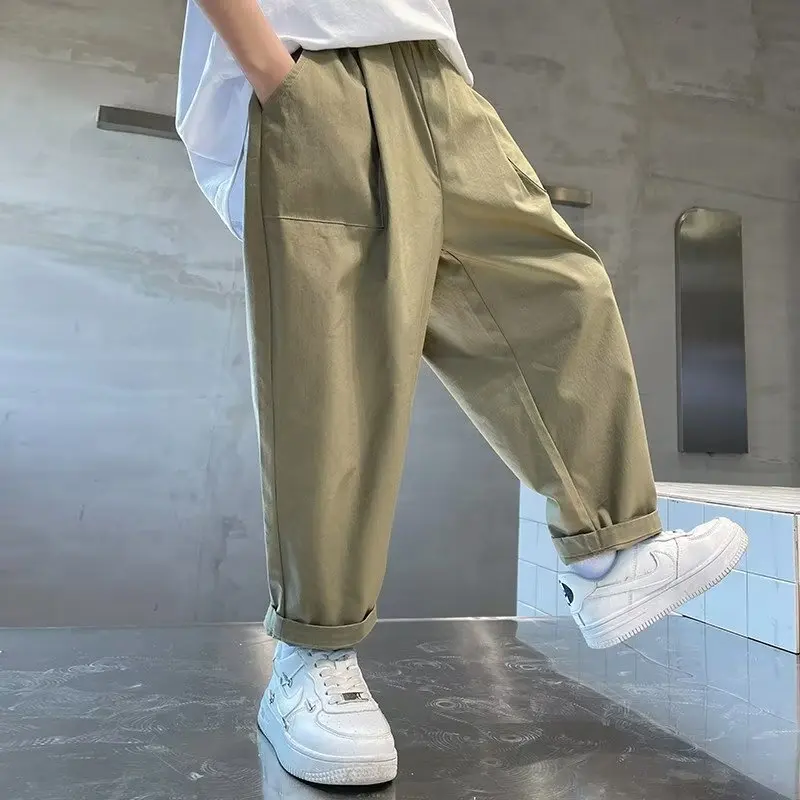 

Leggings Versatile New Pants Minimalist INS Fashion Spring Trend Children's Wear Men's Cropped Pants