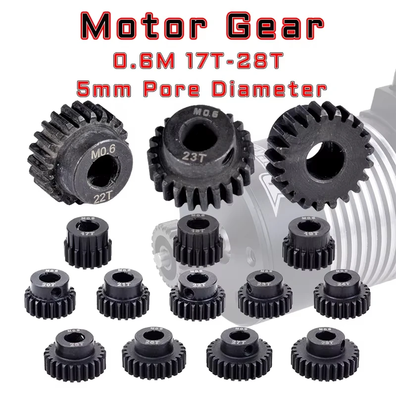 4 Stück 0,6M 5mm 17T 18T 20T 21T 23T 24T 25T 26T 27T 28T Ritzel-Getriebe Motorsatz für HSP 1/10 RC Auto Upgrade-Teile Zubehör