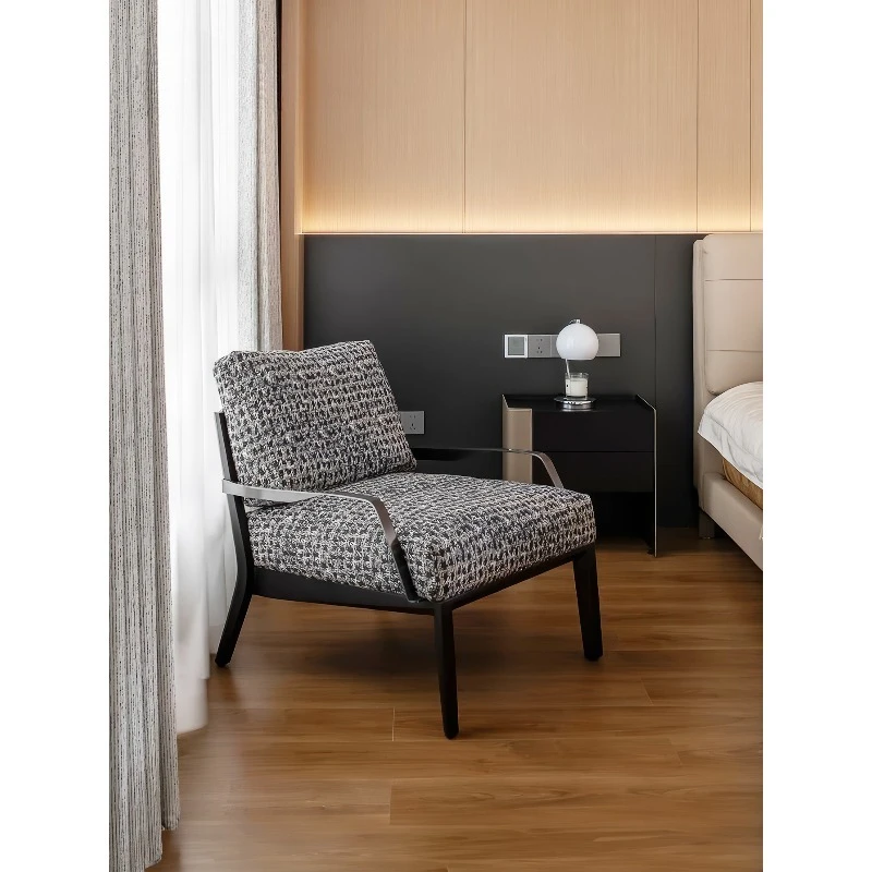 북유럽 싱글 소파, 가볍고 고급스러운 모던 소형 아파트 싱글 원목 의자