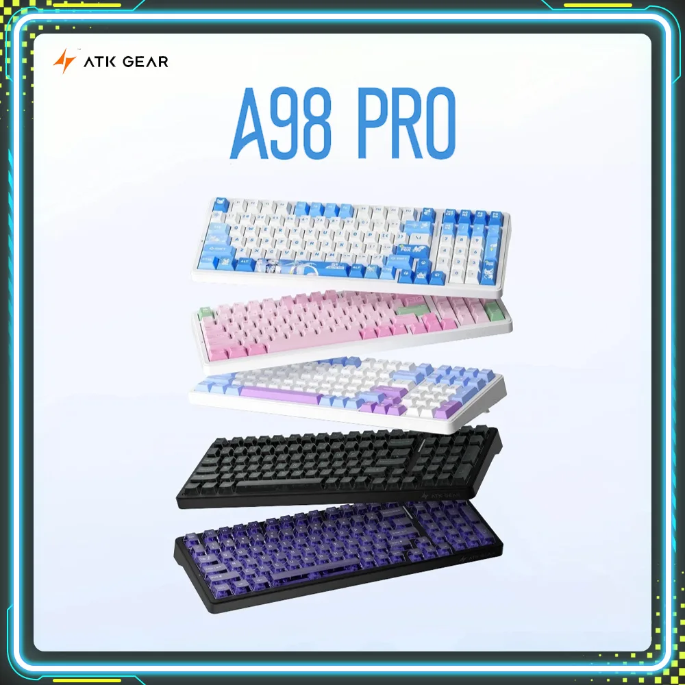 

ATK A98 PRO Gaming Keyboards Hot Swap Long Battery Life Low Delay Custom Wireless Tri-Mode Mechanical Keyboard PC E-Sports Gifts