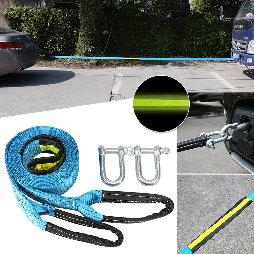 SUV Truck Snatch Block Hook Vehicle Stuck in Mud/ Snatch Strap-Protective Loops, Road Towing Rope