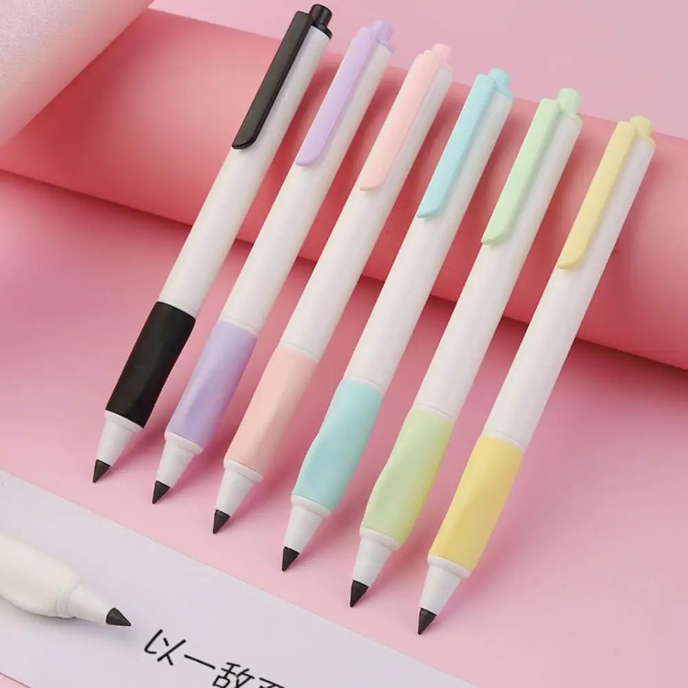 ชุดดินสอแบบกด Hb 0.5มม., ดินสอแบบกด Hb 7ชิ้นคุณภาพสูงพร้อมที่จับซิลิโคน