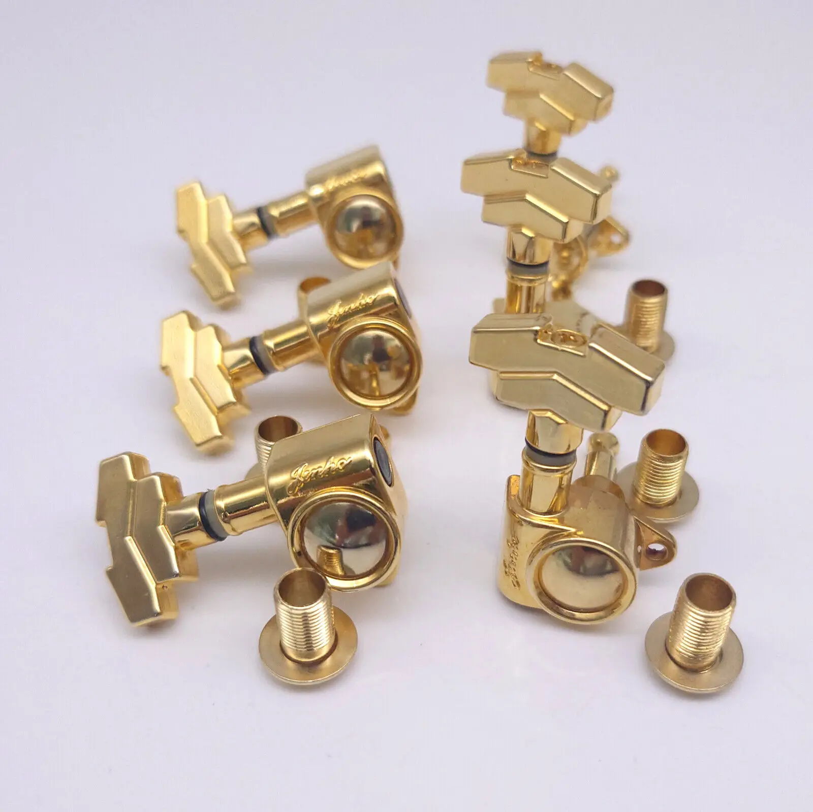 3L3R Guitar Tuners Gold Guitar Tuning Pegs Set 18:1 Gears 109 Series Rotomatic Imperial Style for 3L3R Stlye Electric Guitars