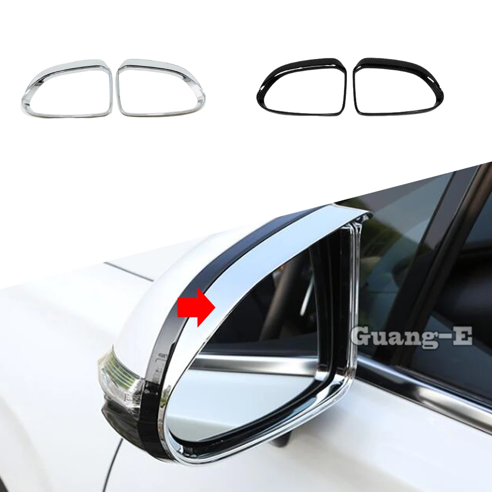Car Stick Eyebrow Rear View Side Glass Mirror Trim Frame Rain Shield Sun Visor For Hyundai Santa Fe SantaFe 2019 2020 2021-2024