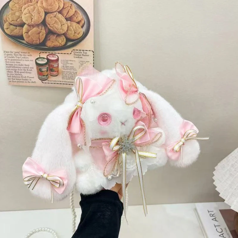 Borsa a tracolla in peluche di coniglio super carino di lusso di nuovo arrivo in stile giapponese Borsa a tracolla regalo di compleanno di alta qualità Cartoon