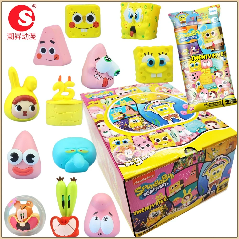 

Original SpongeBob SquarePants 25th Anniversary Edition Cute Item Mini Blind Box Exquisite Trendy Collection Model Toy Fun Gifts