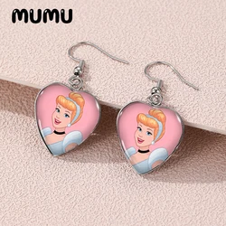 2024 New Princess Cinderella Dangle Earring Heart Shaped Earrings Handmade Glass Dome Jewelry Gifts Fans