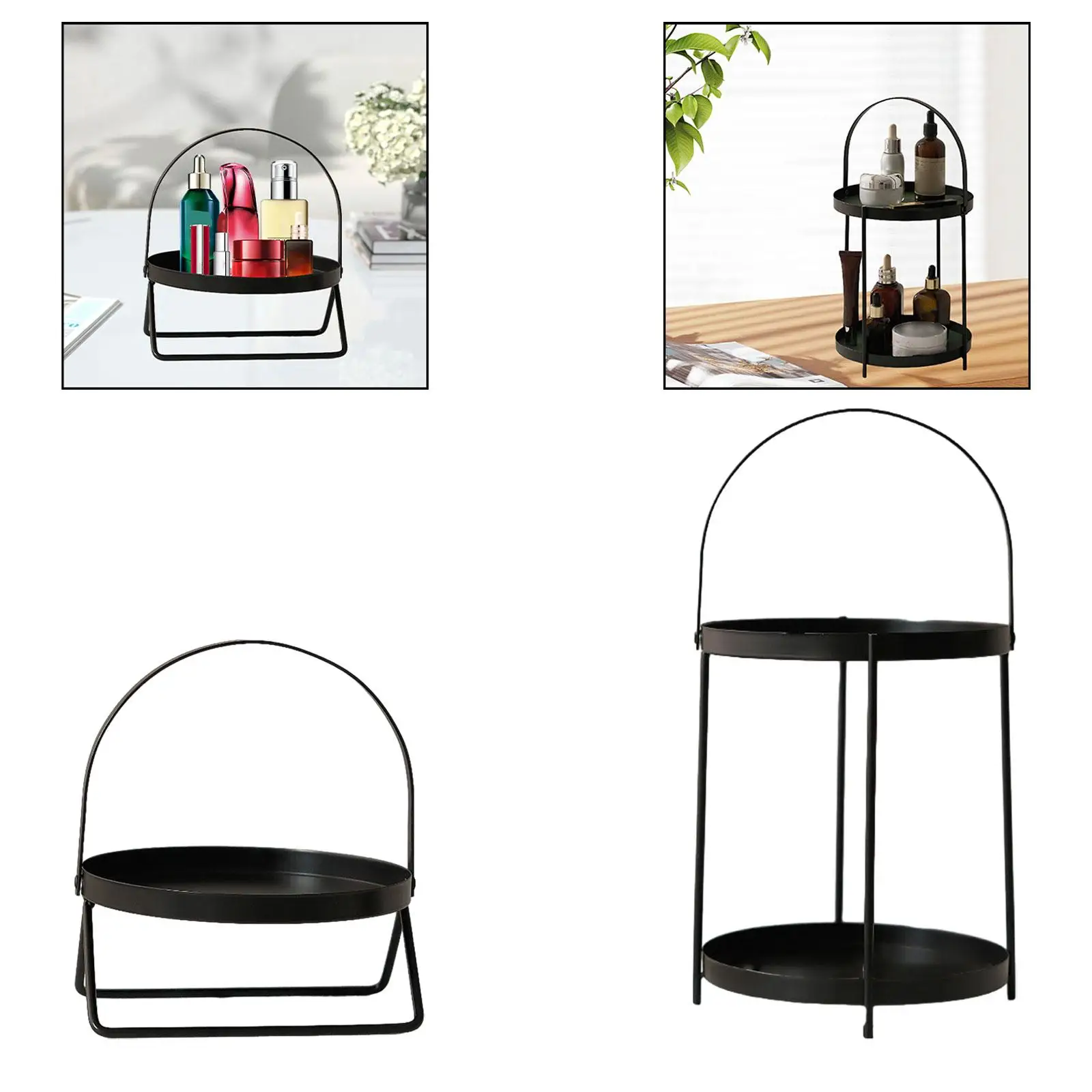

Desktop Storage Rack Showcase, Sturdy, Multifunction, Cosmetic Display Holder for Bathroom, Bedroom, Home Dorm Room Countertop