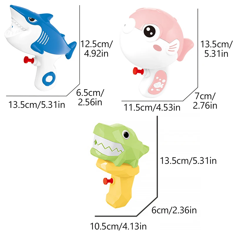 Kawaii Animal Water Gun Toy Cartoon Shark Crocodile Pufferfish Water Gun Summer Beach Toy Water Sports Swimming Pool Games Toy