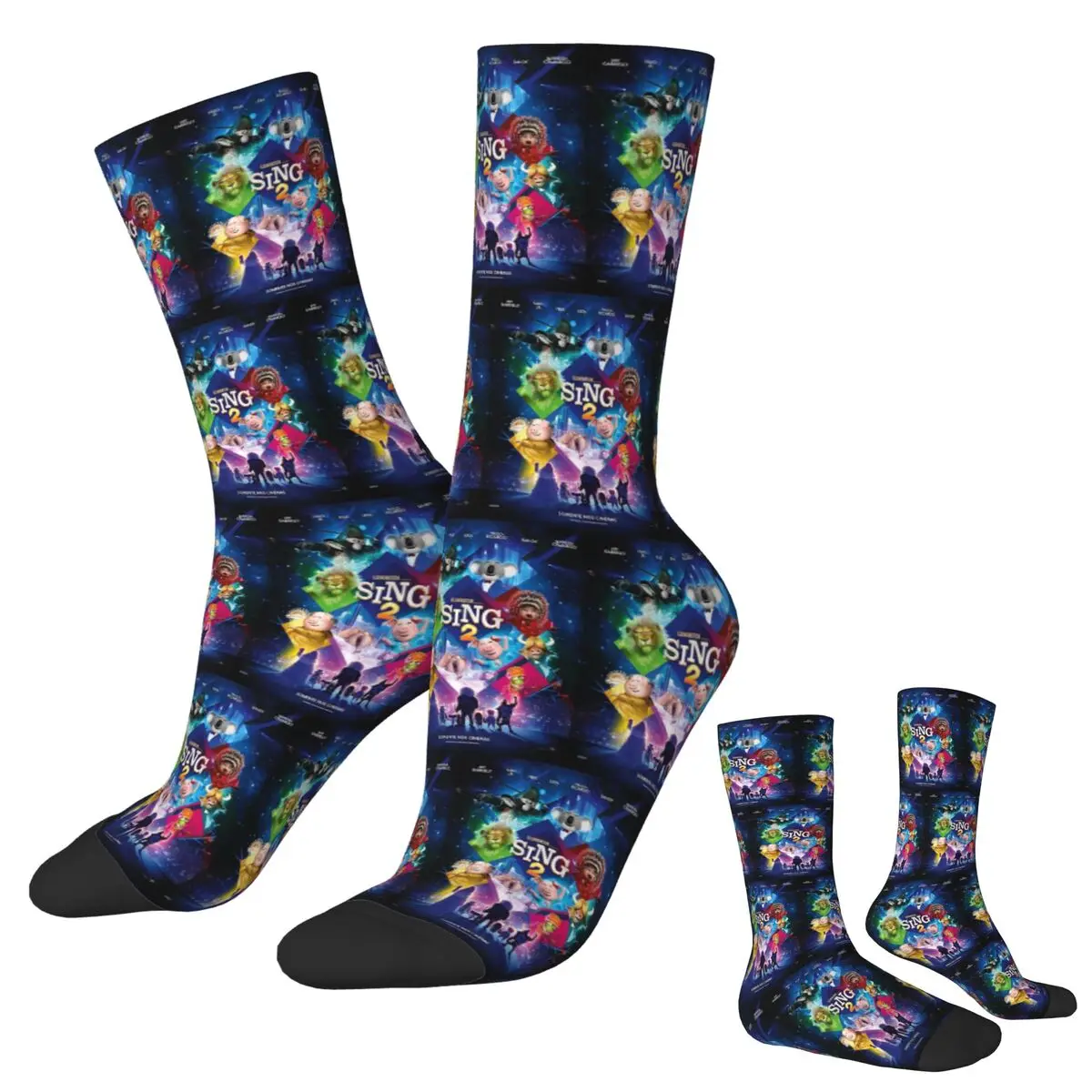 Носки Movie Sing 2, чулки высокого качества в стиле Харадзюку, всесезонные длинные носки, аксессуары для подарка на день рождения унисекс
