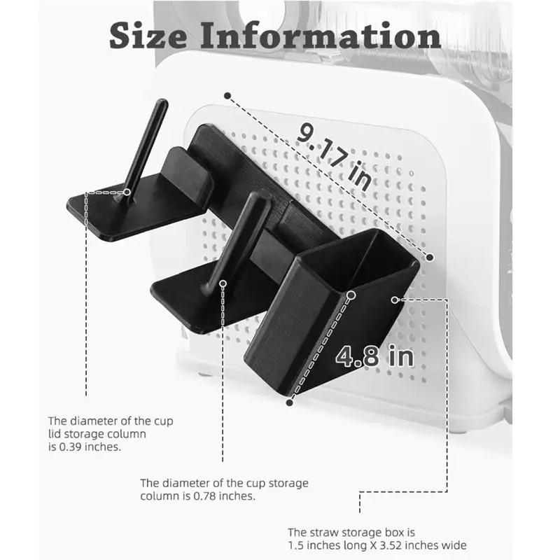NEW HOT In Stock-Cup Organizer For Ninja Slushie Machine FS301 & FS300 3-In-1 Side-Mounted Holder For Cups Lids & Straws Accesso