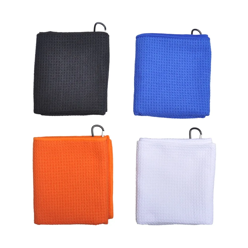 PGM Golf Towel Microfiber Waffle With Carabiner Cleaning Towels Microfiber Hook Cleans Clubs Balls Drying Sports Towel