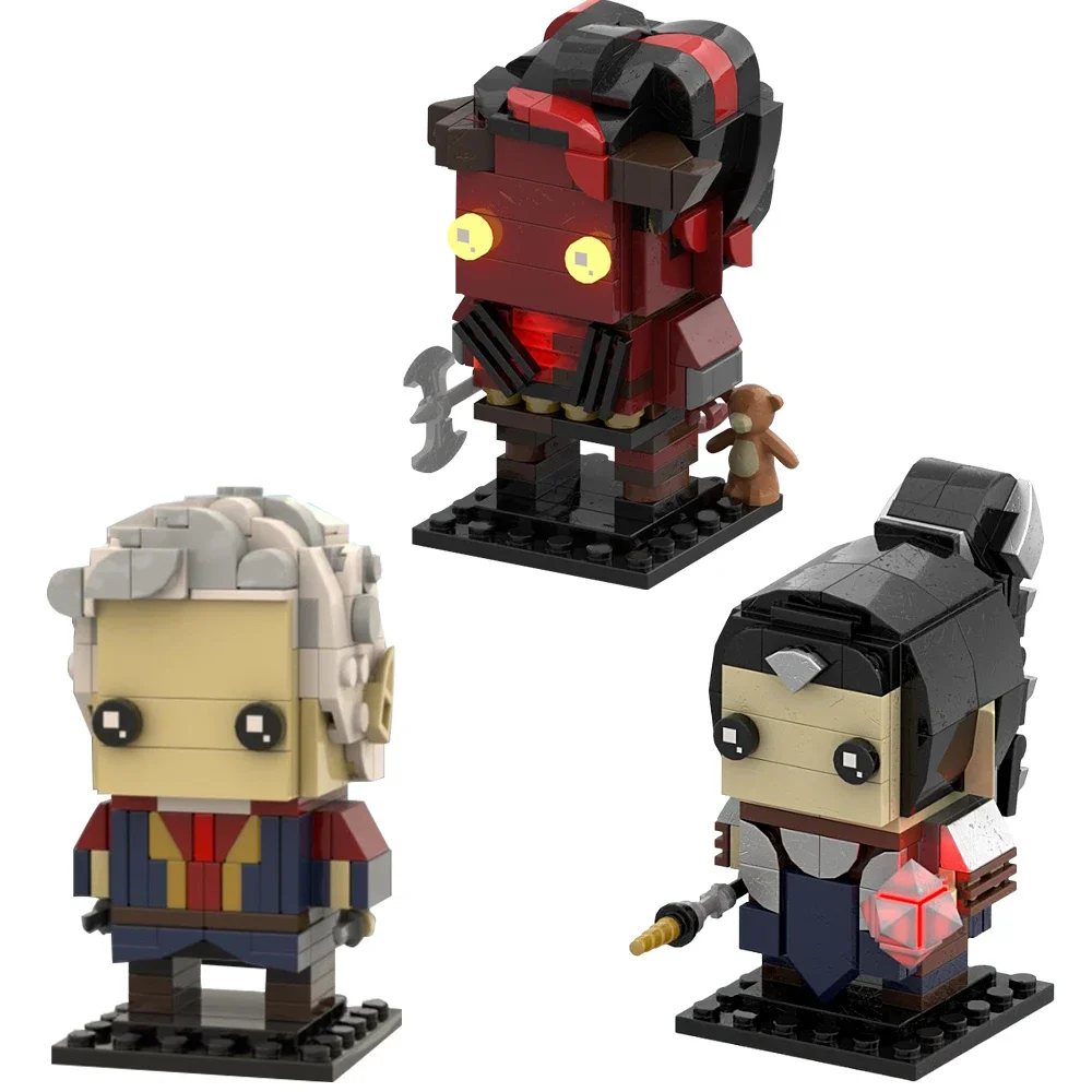 نموذج قوالب بناء MOC-Shadowhearts ، Brickheadzs ، شخصيات Baldur ، Astarion ، Karlachs ، ألعاب تجميع الطوب ، هدايا للأطفال