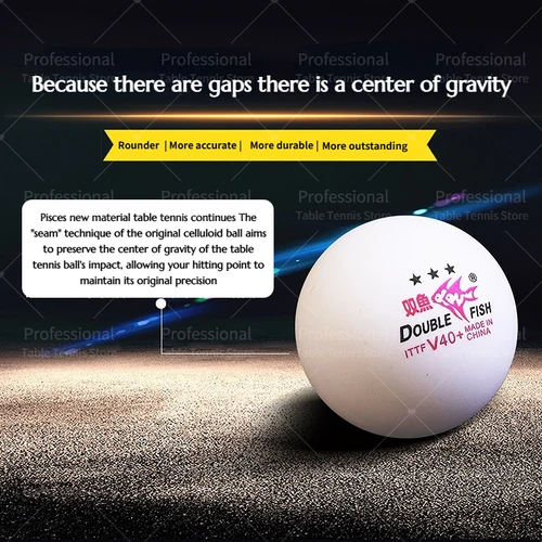 Imagen 2 del producto Pelota de tenis de mesa WTT de 3 estrellas de doble pez (pelo oficial de WTT), pelotas de Ping Pong de 3 estrellas originales de doble pez integradas ITTF