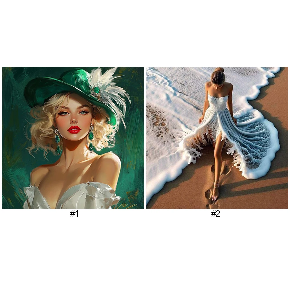 Mädchen 5D DIY Full Drill Round Diamond Painting Kit für Home Wall Room Decor