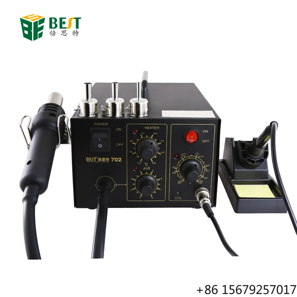 Hot Air Gun + Solder Station Desolder Station + Electronic Solder Iron 2 in 1 Metal Heating Core 110V/ 220V 23l/min(max) CN;GUA