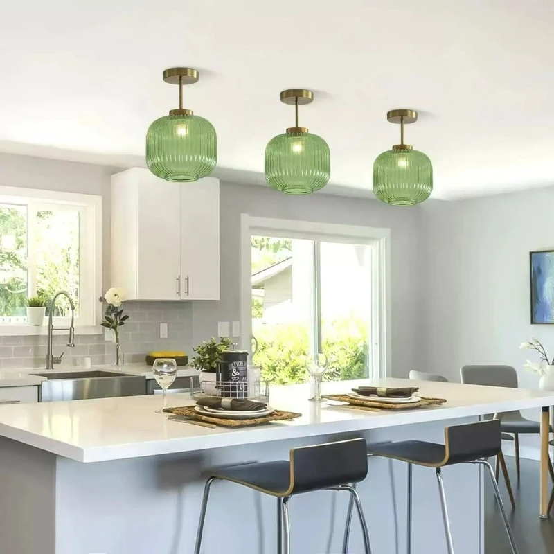 

Nordic Glass LED Ceiling Light Modern Hallway Corridor Aisle Light Entryway Balcony Tea Room Decoration Gold Ceiling Lamps