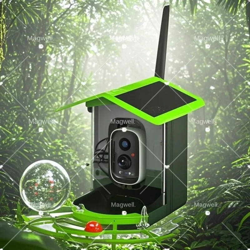 

2024 Smart Outdoor Bird Feeder with AI Recognition 4K Solar Camera 8L Waterproof Squirrel-Proof Design for Bird Watching
