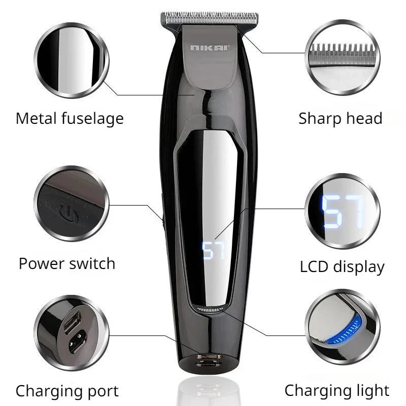 Nk-1879 Hair Trimmer Nikai Hair Clipper  USB Rechargeable Hair Clipper Oilhead Clipper Haircut Machine