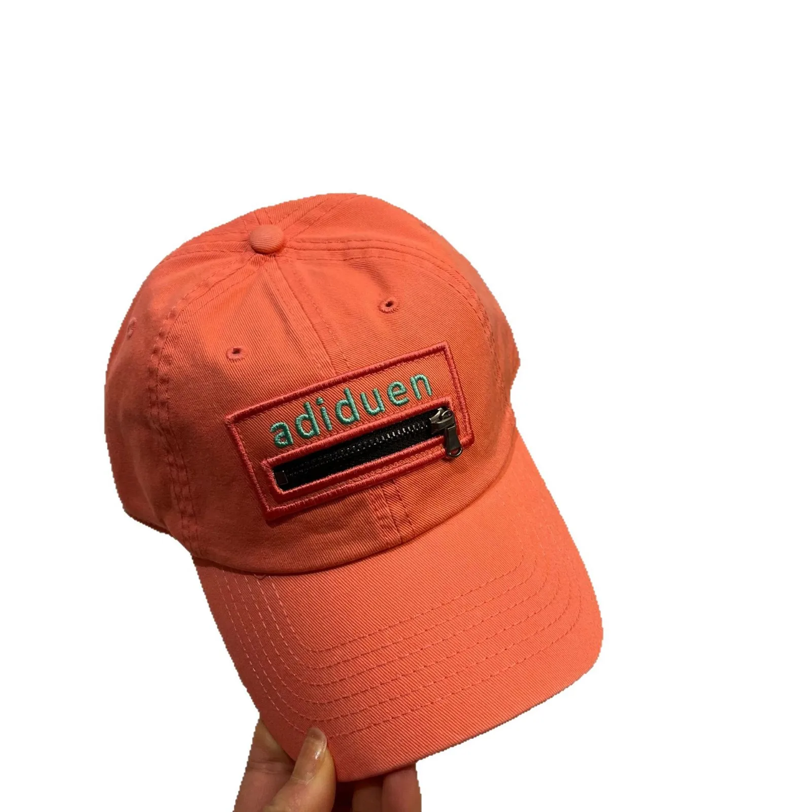 Korean Style Zipper Emoji Baseball Cap Pure Cotton Soft Top Men Women Oversized Washed Casual Youth Fashion Duck Tongue Hat New