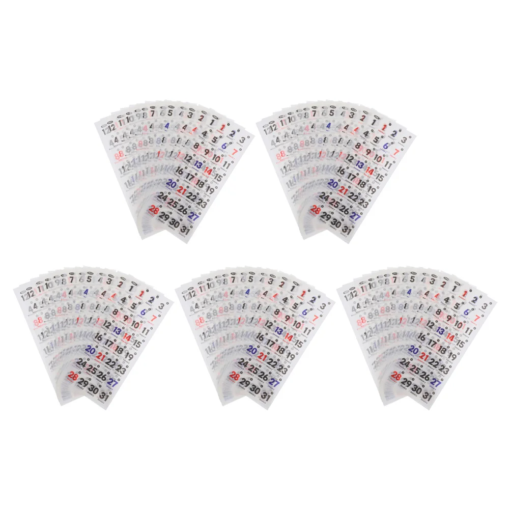 

5Sets Calendar Date Stickers Peel and Stick Washi Paper for Monthly Planner Office School Journals Notebooks Calander Stickers