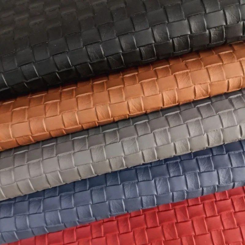 100x138cm Weave Pattern Fabric Vinyl PVC Artificial Leather Faux Leather For DIY Sewing Car Interior Home Upholstery Accessories