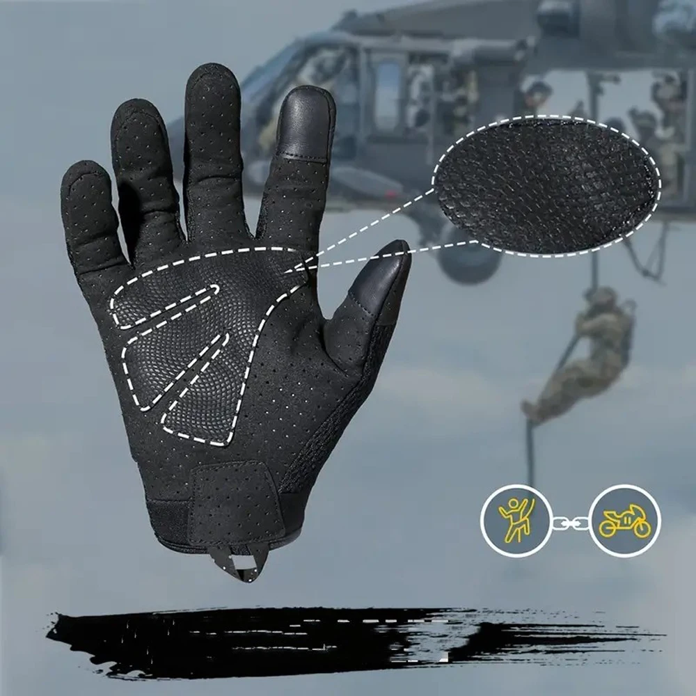 Taktische Touchscreen-Vollfingerhandschuhe für Herren, kompatibel mit Kampfschießen, Jagd, Outdoor-Sport, Arbeit, Fäustlinge – Detail 3