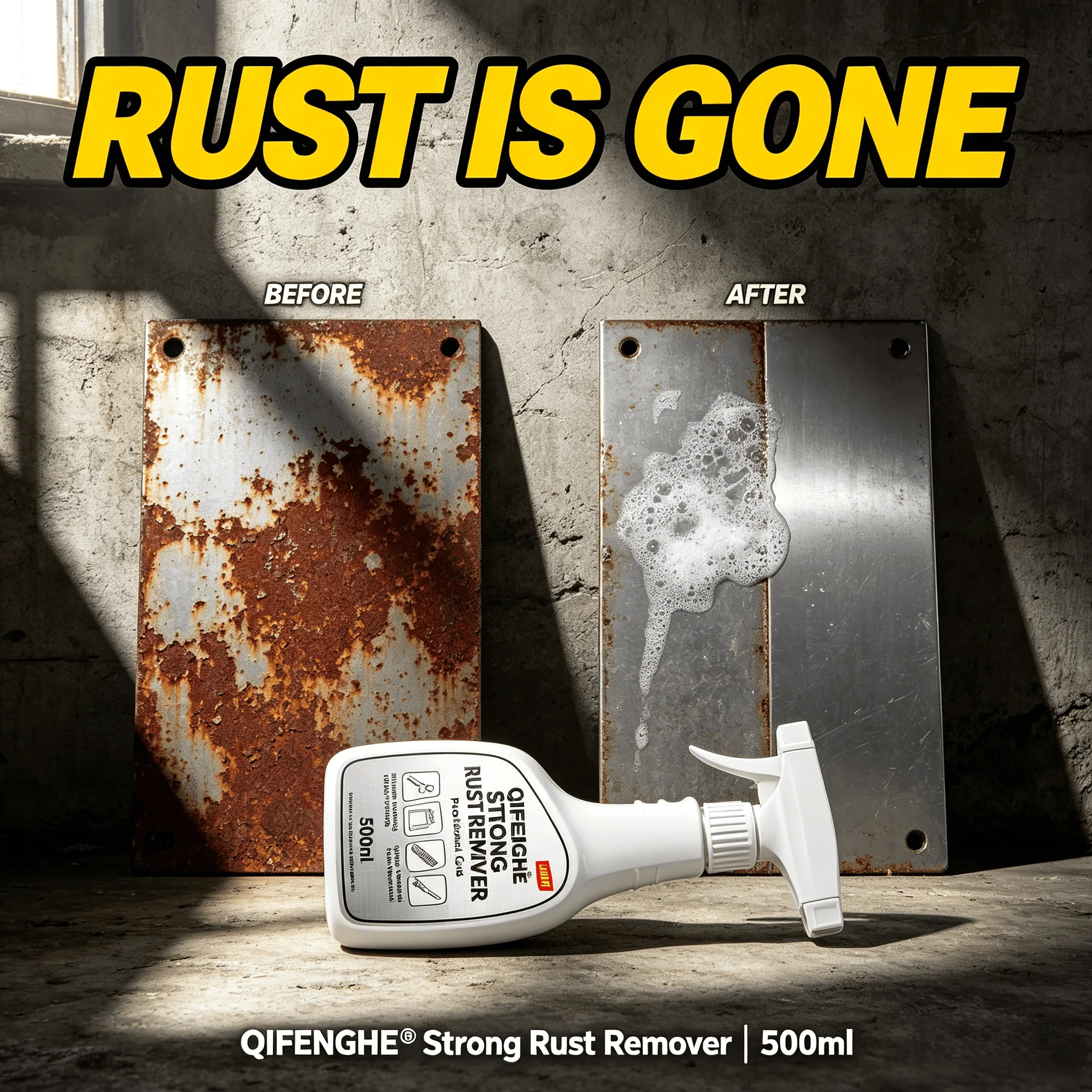 

Metal Rust Remover & Protective Spray, Iron Converter, for Car Parts Tires Rims Doors, Effectively Removes Rust Repairs 500ml