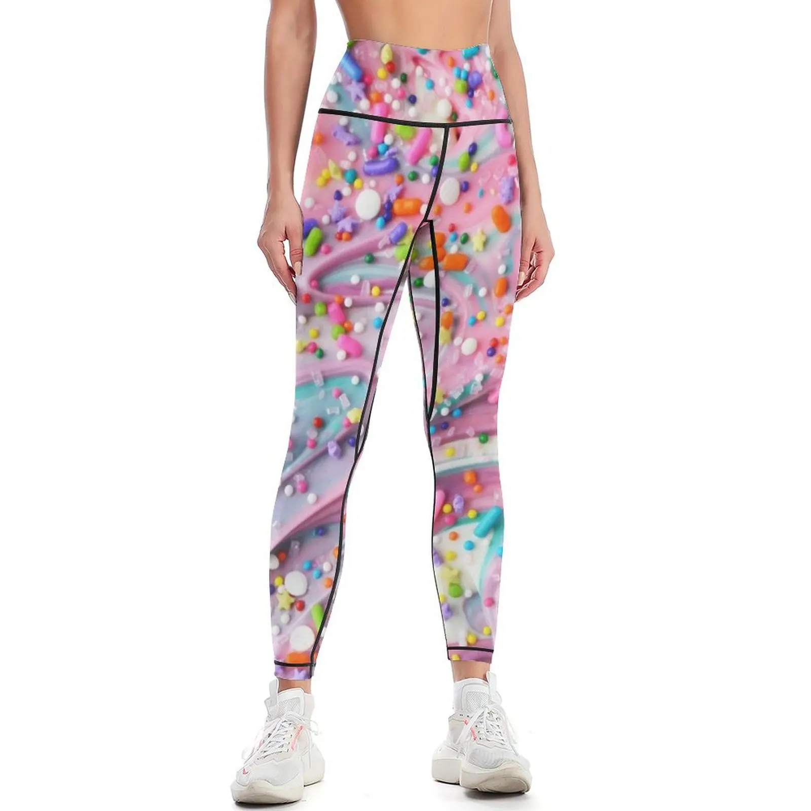 

Colorful Candy Swirls with Sprinkles Leggings Clothing fitness exercise clothing for push up legging Womens Leggings