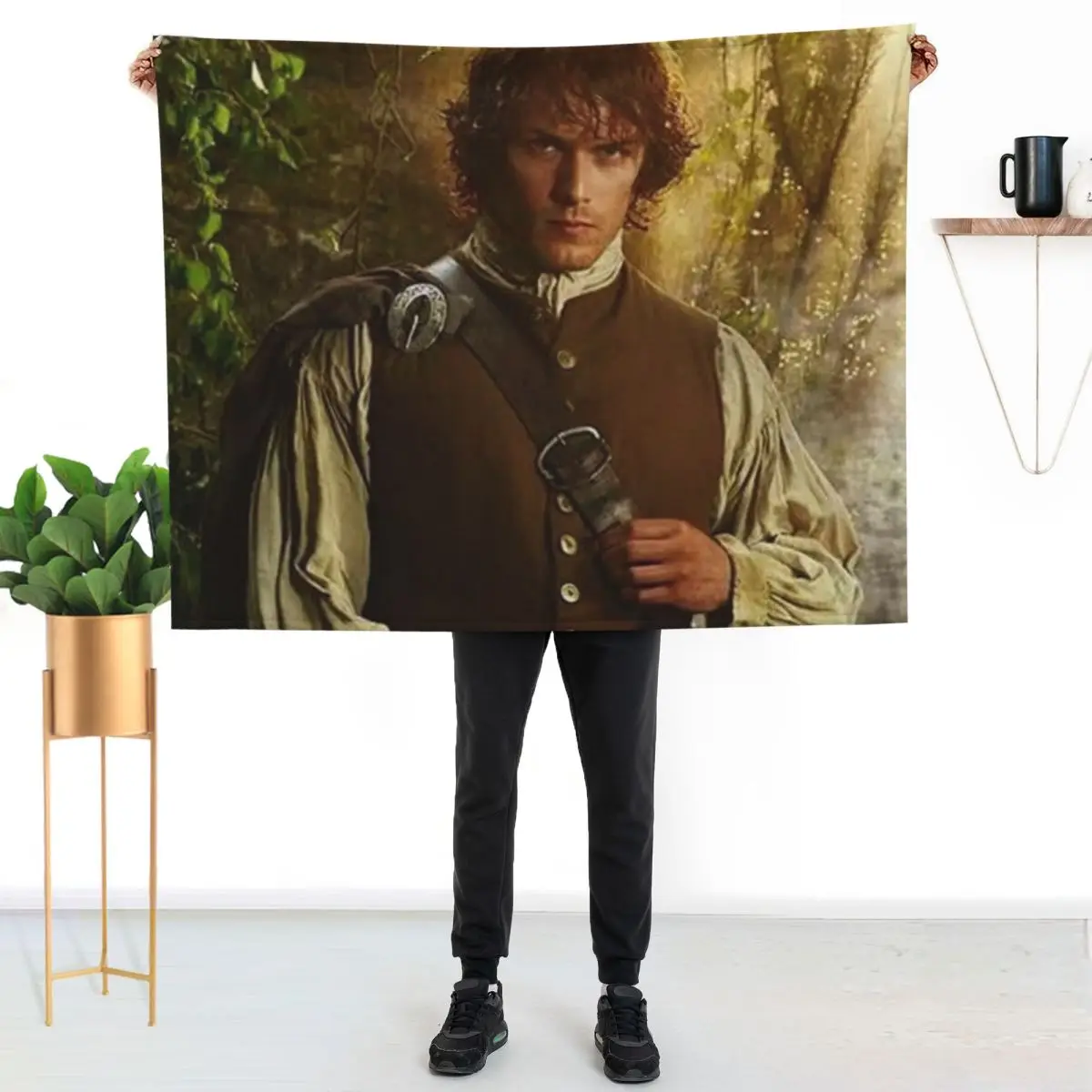 Sam Heughan Throw Blanket Plush Soft Big Luxury Thicken Luxury Throw Heavy Hairy Blankets