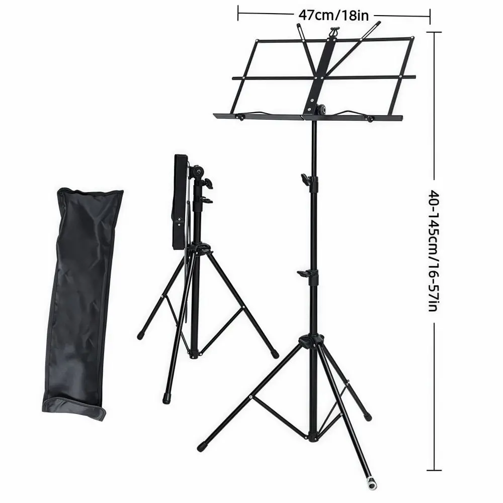 Foldable Music Stand with Carrying Bag Portable Music Sheet Stand Sturdy Adjustable Height Music Book Holder Music Practice