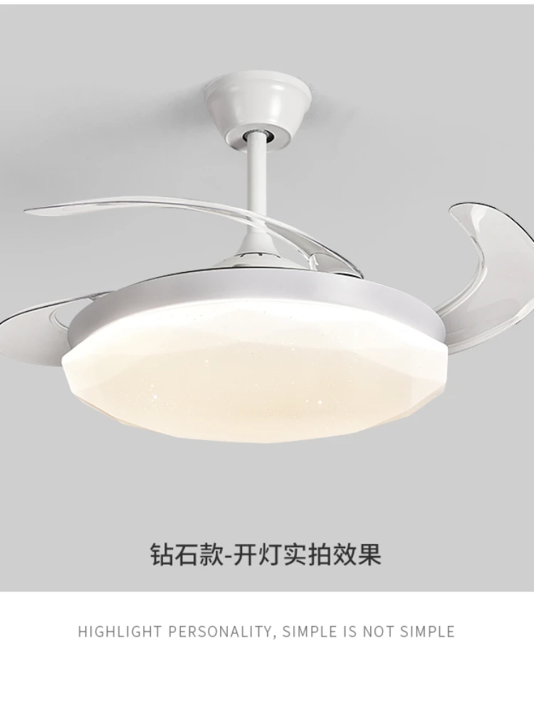 Cream wind invisible fan chandelier household living room light in the bedroom wind mute integrated inverter restaurant lamps.