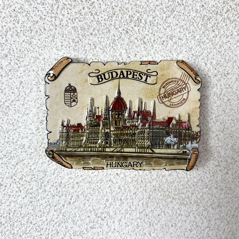

Hungarian Cultural and Creative Tourism Souvenirs3dThree-dimensional Building Magnetic Refrigerator Sticker Creative Home Decora