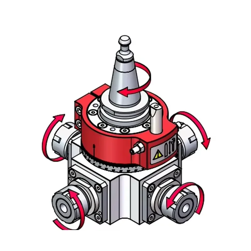 Multi Spindle CNC Angle Head 4 Output ISO30 ER25 Milling Head for CNC Machine Center