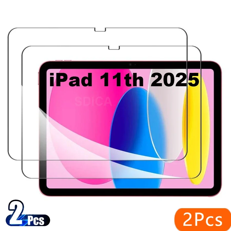 

2PCS For iPad 11th Gen 2025 A16 Tempered Glass Screen Protector A3355 A3356 11 Inch Tablet Anti Scratch HD Clear Protective Film