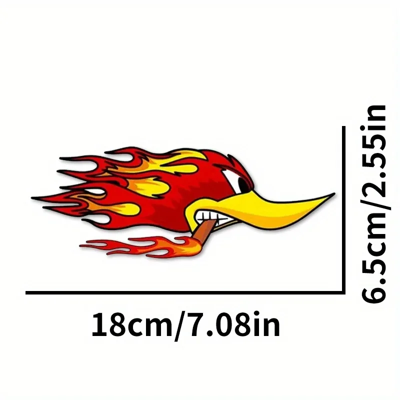 1PC Unique Flame Bird Car Sticker, Sporty Accessory for Car, Make Your Car Stand Out with This Racing-Themed Decal