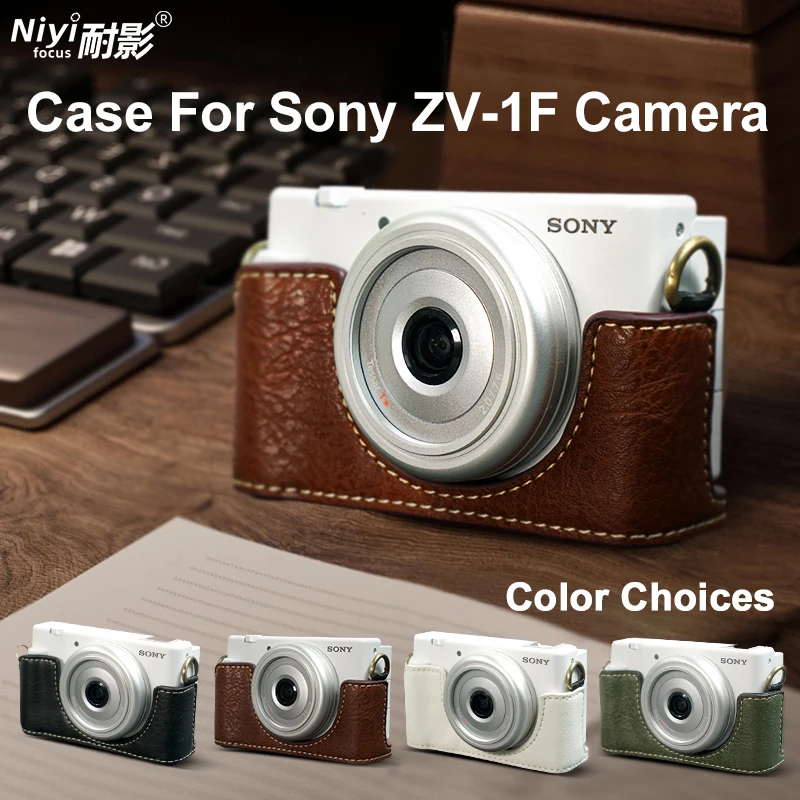 For Sony ZV1F Camera Case With Strap Base Open battery Portable PU Leather Cover Camera Bag for Sony ZV-1F Vlog Protective Shell